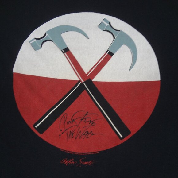 PINK FLOYD THE WALL CROSSED HAMMERS - GERALD SCARFE - BLACK LARGE T-SHIRT L201 - Picture 2 of 5